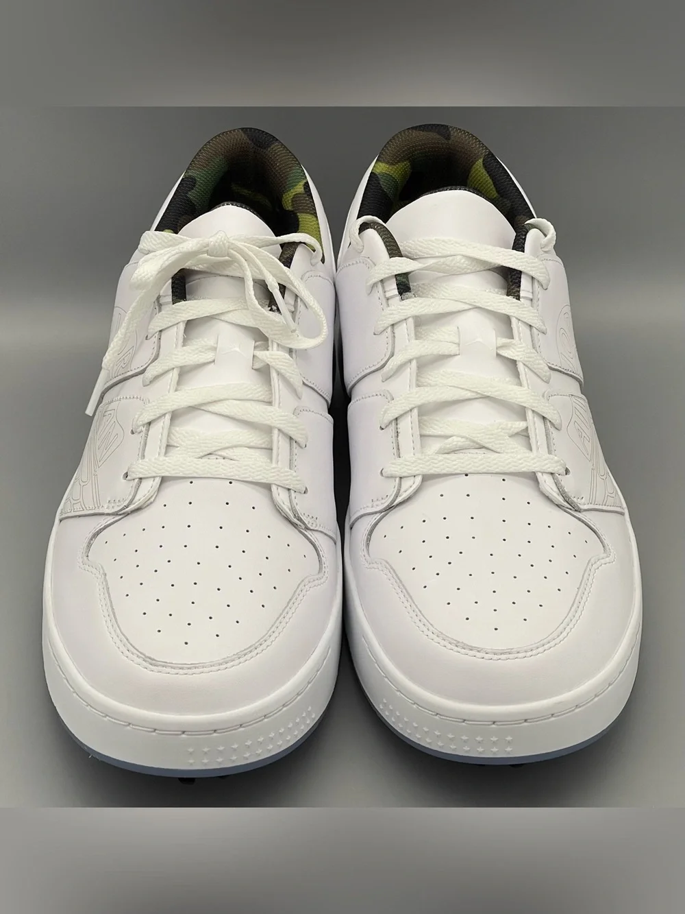 Nike Air Jordan Nu Retro 1 Golf Low Triple White Camo FZ4153-102 Men Size 15 NEW
